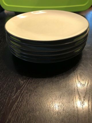 Set Of 6 Noritake Colorwave Graphite 8034 Dinner Plates 10 3/4 "