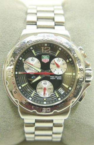 Tag Heuer Indy 500 Chronograph Date Formula 1 Stainless Steel Watch Cac111b