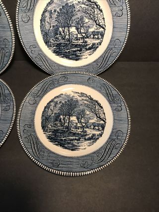 Currier And Ives Dinner Plates The Old Grist Mill 10” Set Of 4 2