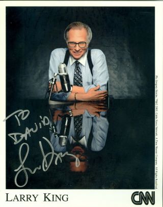 Larry King Tv Radio Host Autographed Hand Signed 8 X 10 Color Photo