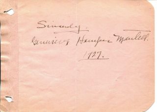 Genevieve Hamper Mantell Autograph Silent Film Actress Signed Page