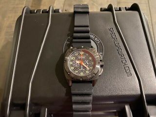 Mtm Special Ops Patriot Black/black Dial 44 Mm Watch W Rubber Band Msrp $895
