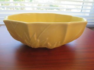 Vintage Nelson Mccoy Usa Pottery Yellow Lily Bud Flower Planter Console Bowl