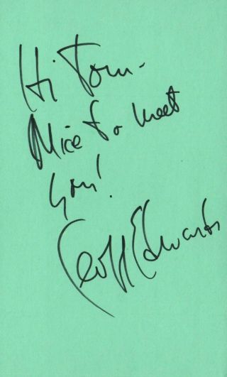 Geoff Edwards Actor Game Show Host 1976 Tv Movie Autographed Signed Index Card