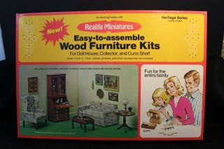 Doll House - Realife Miniatures Kit - 5 Pc.  Living Room Furniture Kit