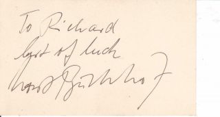Horst Bucholz D 2003 Signed 3x5 Index Card Actor/the Magnificent Seven