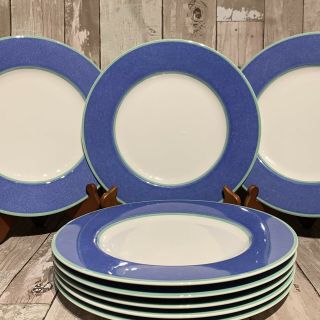 Fitz & Floyd Correlations Blue Dinner Plate 10 3/4 " Blue Green Set Of 4