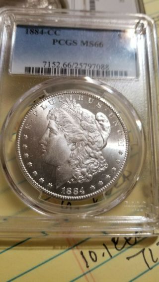 1884 - Cc Pcgs Ms 66 Morgan Silver Dollar