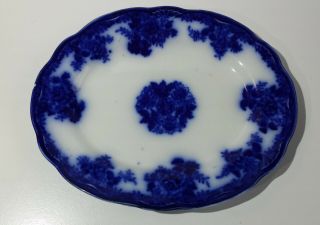 Vintage Warf Pottery WALDORF Flow Blue Serving Plate 1890 ' s 2