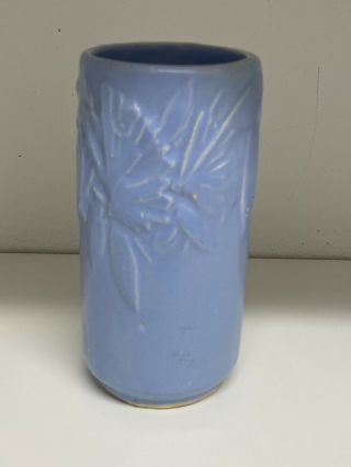 Vintage Mccoy Pottery Blue Butterfly Vase