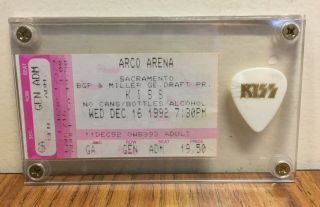 Kiss Drummer Eric Singer Signed Ticket Stub Autograph And Paul Stanley Pick