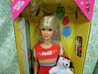 Lc - 1147 Barbie Doll In " Coca Cola Party Barbie " 1998; A Supermarket Spec Ed.