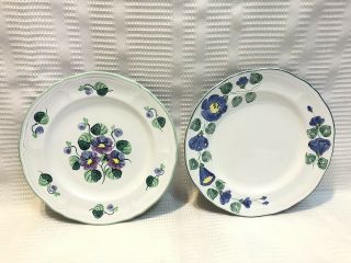 Herend Village - Hungary - Handpainted Blue/purple Flowers - Salad Plates (qty.  2)