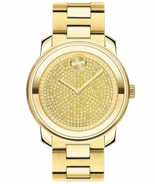 Movado Bold Yellow Gold Ip Stainless Steel Men 