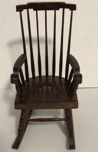 Dollhouse Concord Miniature Rocking Chair 1:12 Scale Mahogany Wood