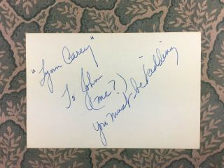 Lynn Carey - The Merv Griffin Show - The Wild Wild West - Lassie - Autographed 1966