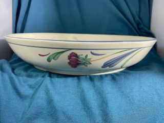 Lenox Chinastone Poppies On Blue 3 - Part Divided 10 1/4 Round Serving Bowl -