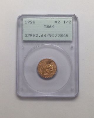 1928 Indian Gold Quarter Eagle $2.  50 Pcgs Ms64 Ogh