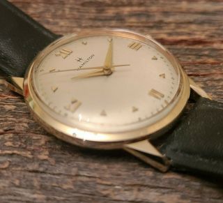 Hour Glass Lugs,  Lovely Vintage 1950s 14k Solid Gold Hamilton Randolph Watch