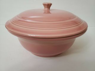 Fiesta Round Covered Casserole Dish/bowl W/lid Flamingo Rose Pink Usa Hg553b