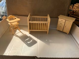 Dollhouse Miniatures Baby Room Set