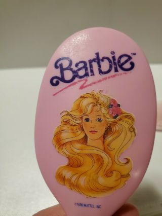 Large Barbie Doll Hair Brush - 1990 Mattel - Pink With Picture Of Barbie