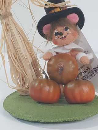 Annalee Fall Thanksgiving Pilgrim Mouse With Corn Stalk & Pumpkins 2