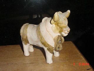 Old Vintage Peruvian Folk Art Pottery Bull Torito De Pucara From Peru No 3