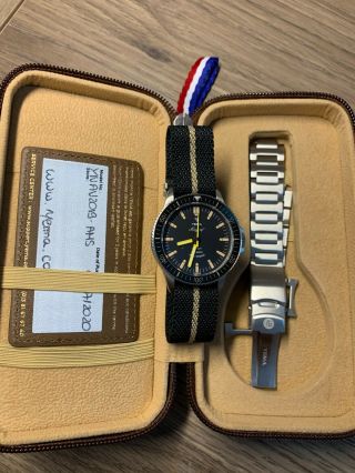 Yema Navygraf Heritage 39mm Divers Watch W/box/papers/rubber Tropic Strap,