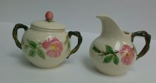 Franciscan Desert Rose Creamer And Sugar Bowl With Lid Made In The Usa
