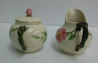 Franciscan Desert Rose Creamer and Sugar Bowl with Lid Made in the USA 2