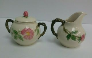 Franciscan Desert Rose Creamer and Sugar Bowl with Lid Made in the USA 3