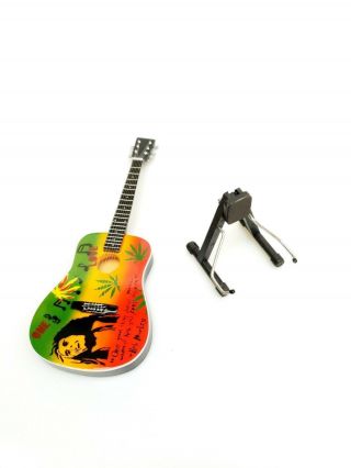 Bob Marley miniature guitar.  details.  Mahogany wood.  Mini Art 3