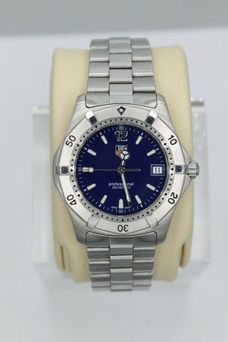 Tag Heuer 2000 Series Classic Professional Wk1113 Watch Mens Blue Crystal