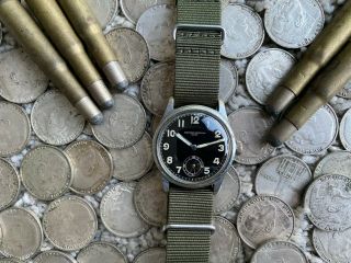Record Genf Dh - German Wehrmacht Dienstuhr Wk2 Wwii - Military Watch 1940s Www