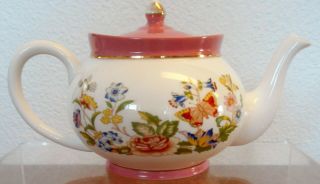 Aynsley England Fine Bone China Teapot Individual Size Floral & Butterfly Motif