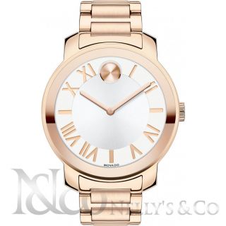 Movado 3600200 Bold White Dial Rose Gold Plated Steel 39 Mm Unisex Watch