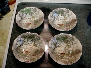Set Of 4 J.  & G Meakin English Staffordshire " Welcome Home " 6 1/2 " Bowls