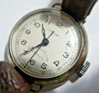 Ww1 Period Unicorn Rolex Watch Company Silver Hand Winding Wristwatch