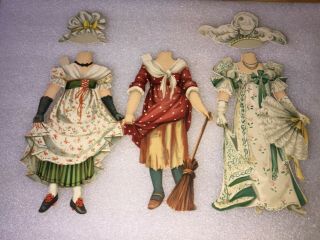 Antique Raphael Tuck Cinderella Paper Doll Cloths Artistic Series Ix A,  C&d 1894