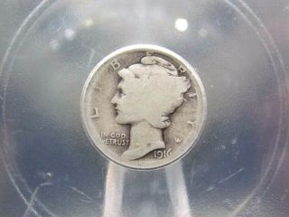 1916 " D " Mercury Silver Dime 10c Icg Ag3 East Coast Coin & Collectables,  Inc.
