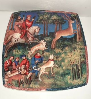 Italian Ceramics Company Icc Caccia Renaissance Hunters & Dogs 10 3/4 " Plate
