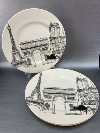 Royal Stafford Eiffel Tower Paris Set Of 3 X 11” Dinner Plate England France