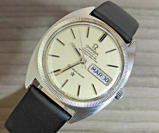 1960s Vintage Omega Constellation S/s 14k White Gold Bezel,  Automatic Mens Watch