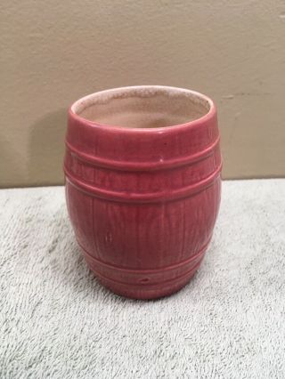 RARE Vintage FLORAMICS Pottery of Tampa Florida FL Pink Barrel Ceramic Cup VTG 2