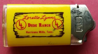 Vintage Loretta Lynn Dude Ranch Hurricane Mills Gas Lite Lighter (non)