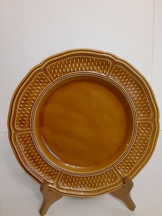 Vintage Bon Vivant Faience Brown Dinner Plate 10 1/4 "