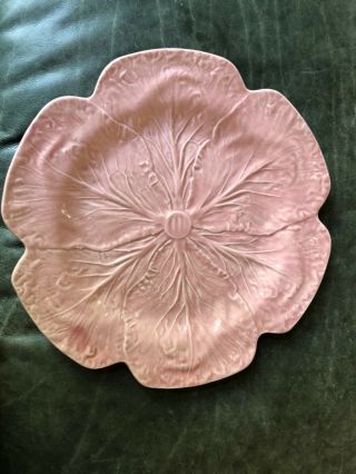 Vintage Bordallo Pinheiro Portugal Pink Cabbage Charger Serving Platter 12 1/4 "