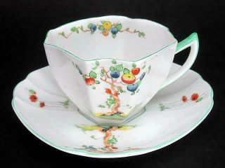 Unmarked Shelley Crabtree Queen Anne Tea Teacup Cup & Saucer C1930 