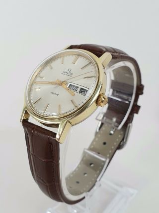 Very Fine 1973 Vintage Omega Geneve Day Date Automatic 166.  0174 Cal1022 Watch